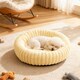 image 3 of Living and Home 6 Colour Soft Donut Pet Bed for Cats & Dogs,Warm & Cosy Retreat | Yellow | Pastel Yellow | L