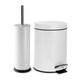 image 1 of Harbour Housewares Round Toilet Brush & Bin Set - Matt White
