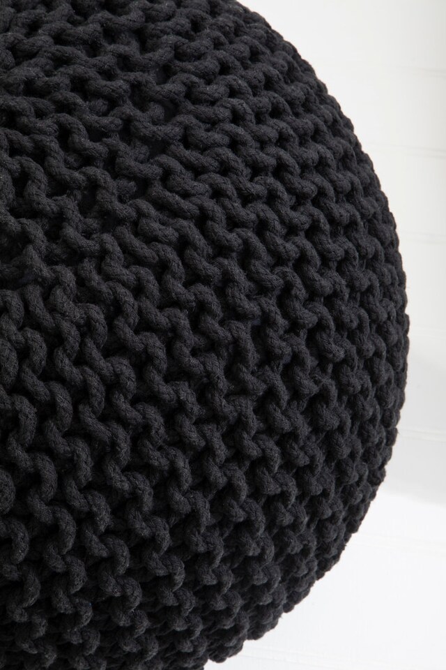 image 1 of Kids Knit Black Pouffe
