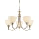 image 1 of Alton 5 Light Multi Arm Ceiling Pendant Satin Chrome, Matt Opal Glass, E14