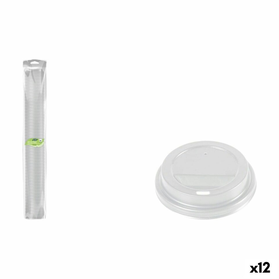 image 1 of Set of lids for glasses Algon 250 ml 100 Pieces (12 Units) N/A