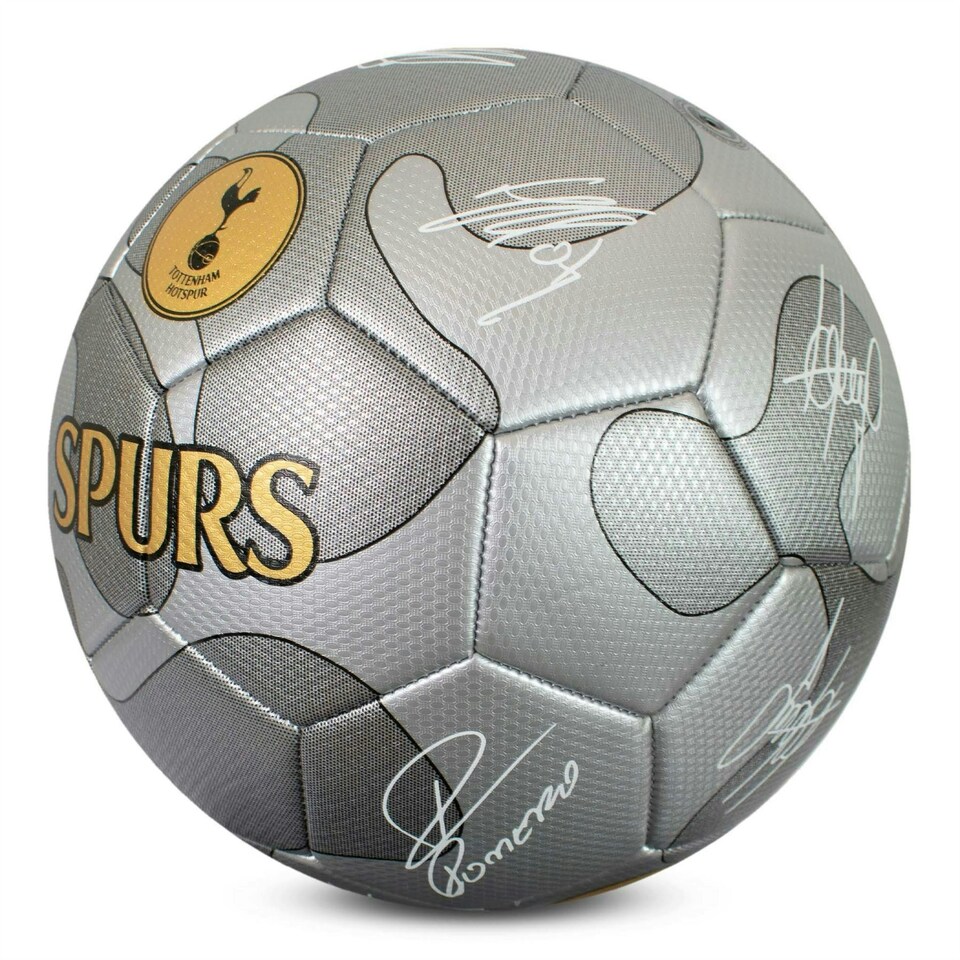 image 1 of Tottenham Hotspur F.C. Offical Licensed Signature Football - Silver Camo with Matt Finish - Size 5 For Kids and Adults Silver