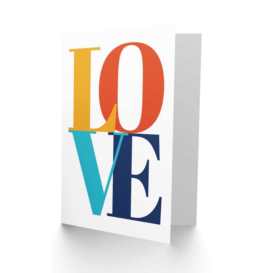 image 1 of Typography Love Letters Stylish Greetings Card