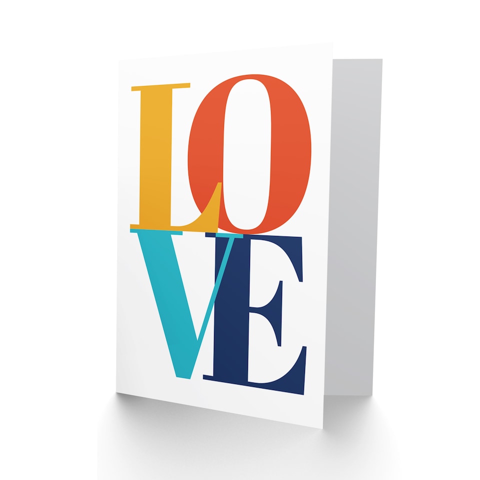 image 1 of Typography Love Letters Stylish Greetings Card