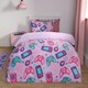 image 1 of OHS Kids Gaming Print Fleece Duvet Cover and Pillowcase Set, Single - Lilac