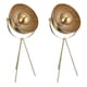 image 1 of First Choice Lighting Pair of Retro Satin Brass Tripod Table Lamps Bronze | Gold