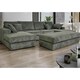 image 2 of Rest Home Theatre Large Lounge Jumbo Cord 5 Seater Corner Sofa with Footstool Grey