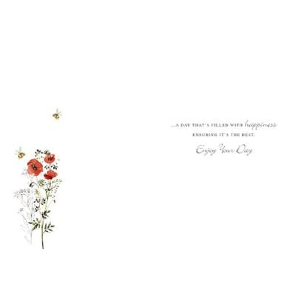 image 1 of Birthday Wishes Red Flowers Card
