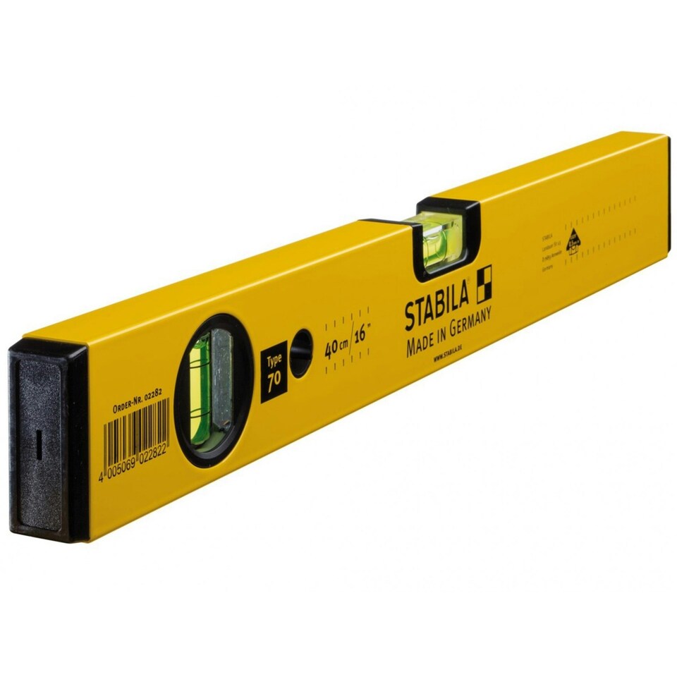 Stabila 70 Single Plumb Box Section Spirit Level - Multi Colour - 40cm