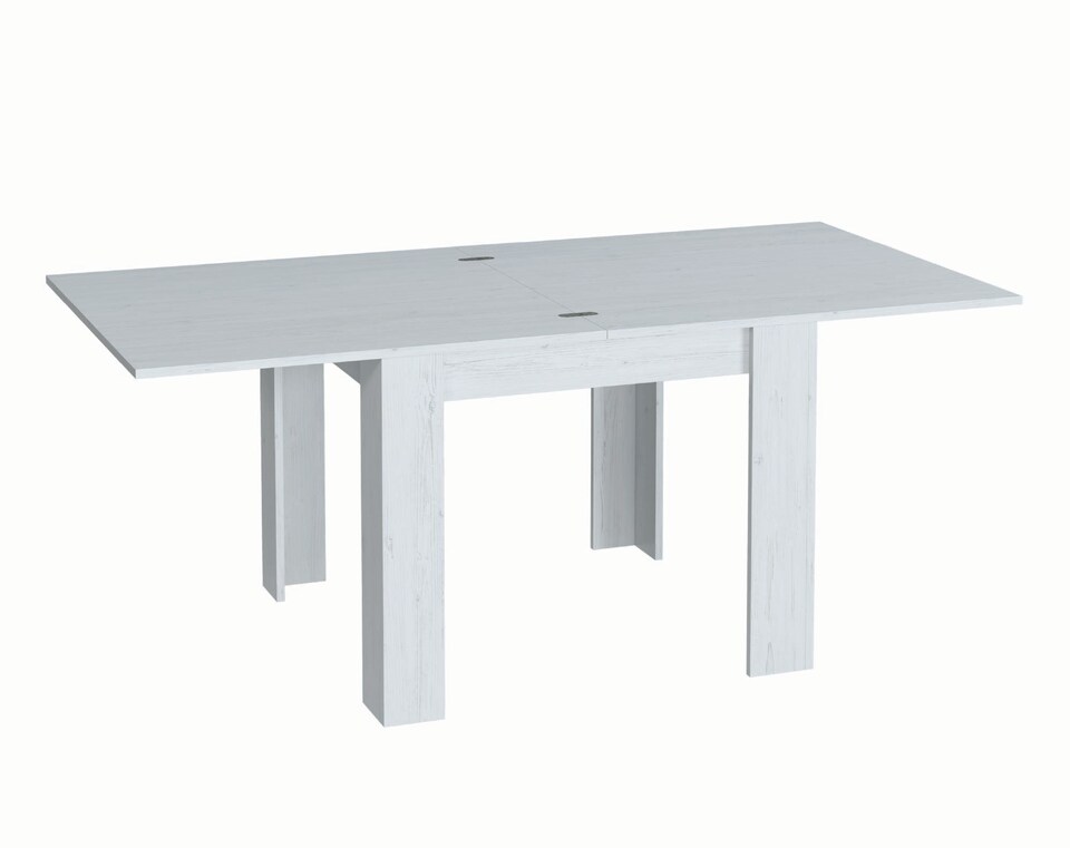image 1 of Furneo Modern Dining Table Only Extendable 90-180cm White Pine Effect Golden 02