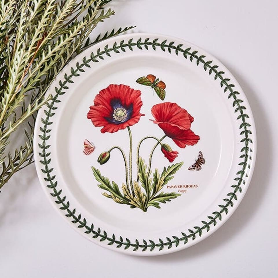 image 1 of Portmeirion Botanic Garden 10" Plate Poppy Set of 6