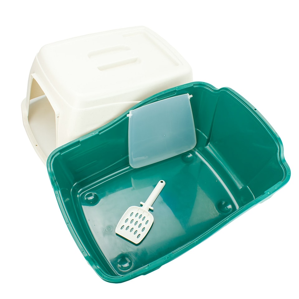 image 1 of KCT Hooded Green Cat Litter Box | Green | One Size | 1