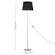 image 3 of ValueLights Charlie Chrome Floor Lamp Black Taper Shade & Bulb 