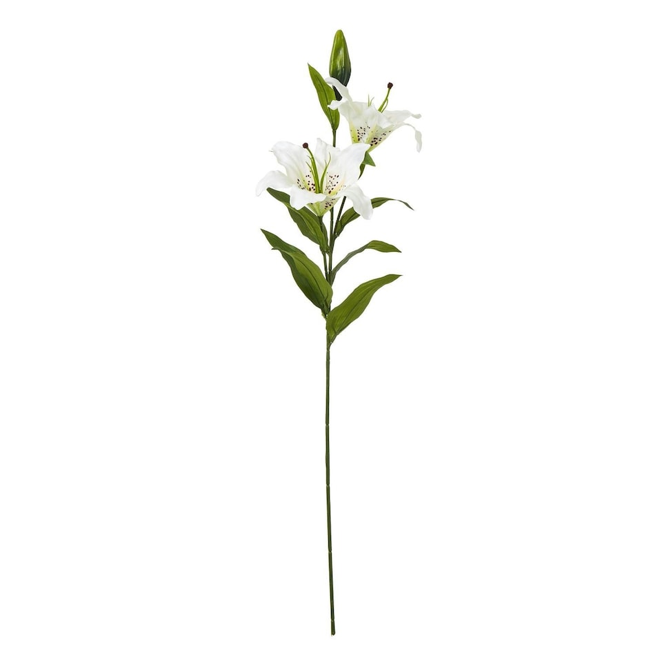 image 1 of Hill Interiors Madonna Lily Artificial Flower Spray - White - One Size