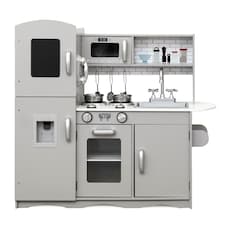 Kidoz Deluxe Wooden Play Kitchen for kids - Role Play Kitchen - Grey