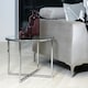 image 3 of Cross Round Metal Side Table with Glass Top
