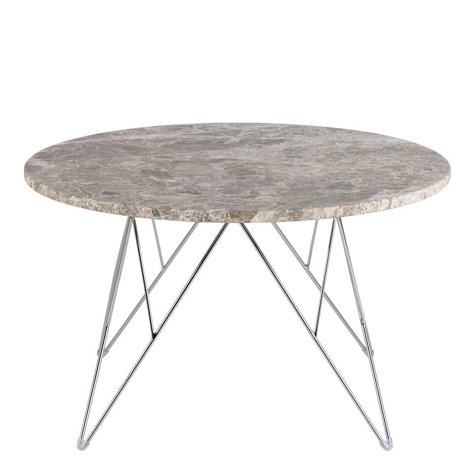 image 1 of Prunus Round Coffee Table with Grey-Brown Marble Top