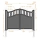 image 2 of Double Swing Gate 3500x2000mm Grey - Vertical Solid Infill and Bell-Curved Top Full Privacy Driveway Gate Grey