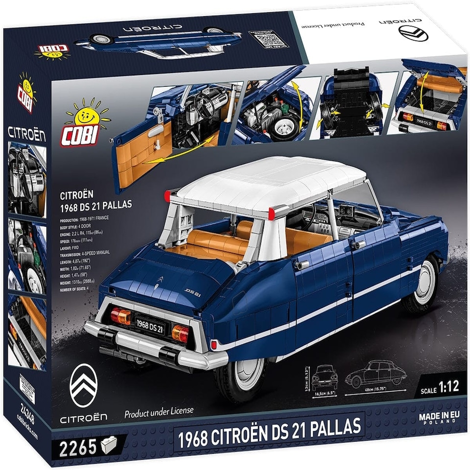 image 1 of Citroen DS.21 Pallas 1968 brick car model - COBI 24348 - 2265 bricks