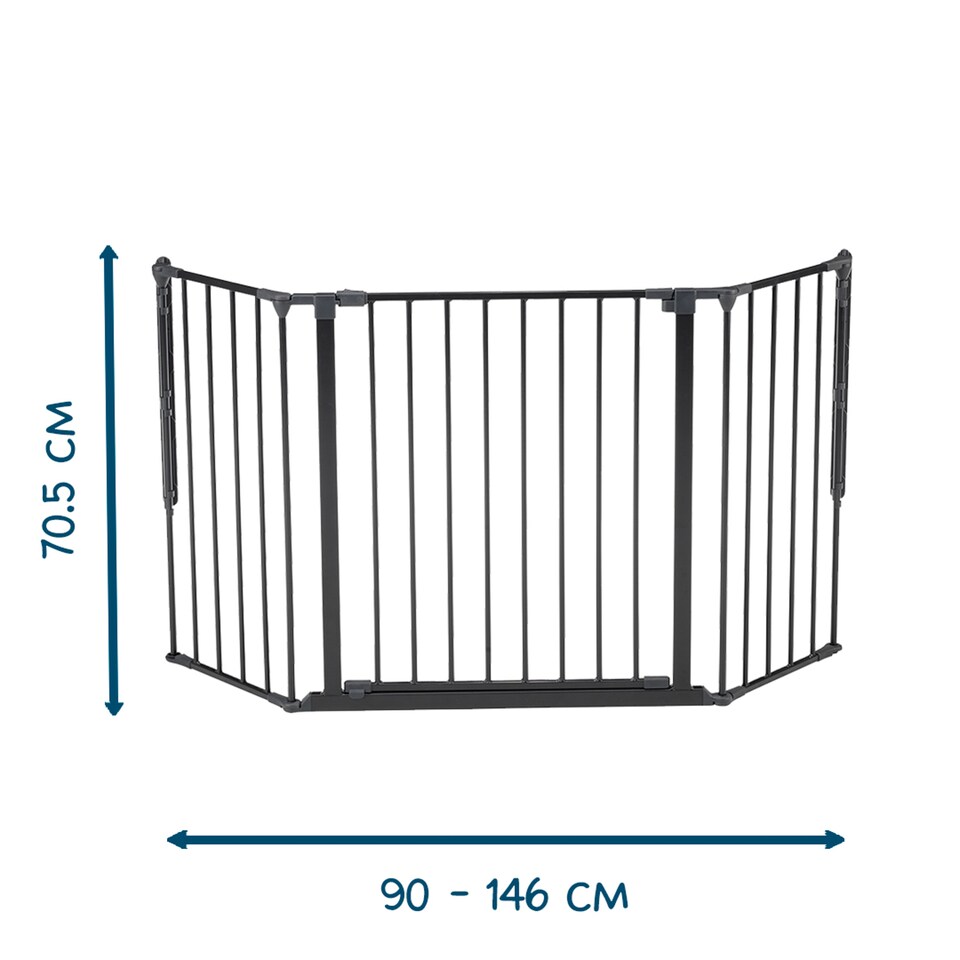 image 1 of BabyDan Olaf Wide Wall Mounted Safety Gate & Fire Guard 90 - 146Ccm Black