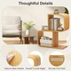 image 8 of COSTWAY 2-Tier S-Shaped Bookcase Bamboo Bookshelf Brown