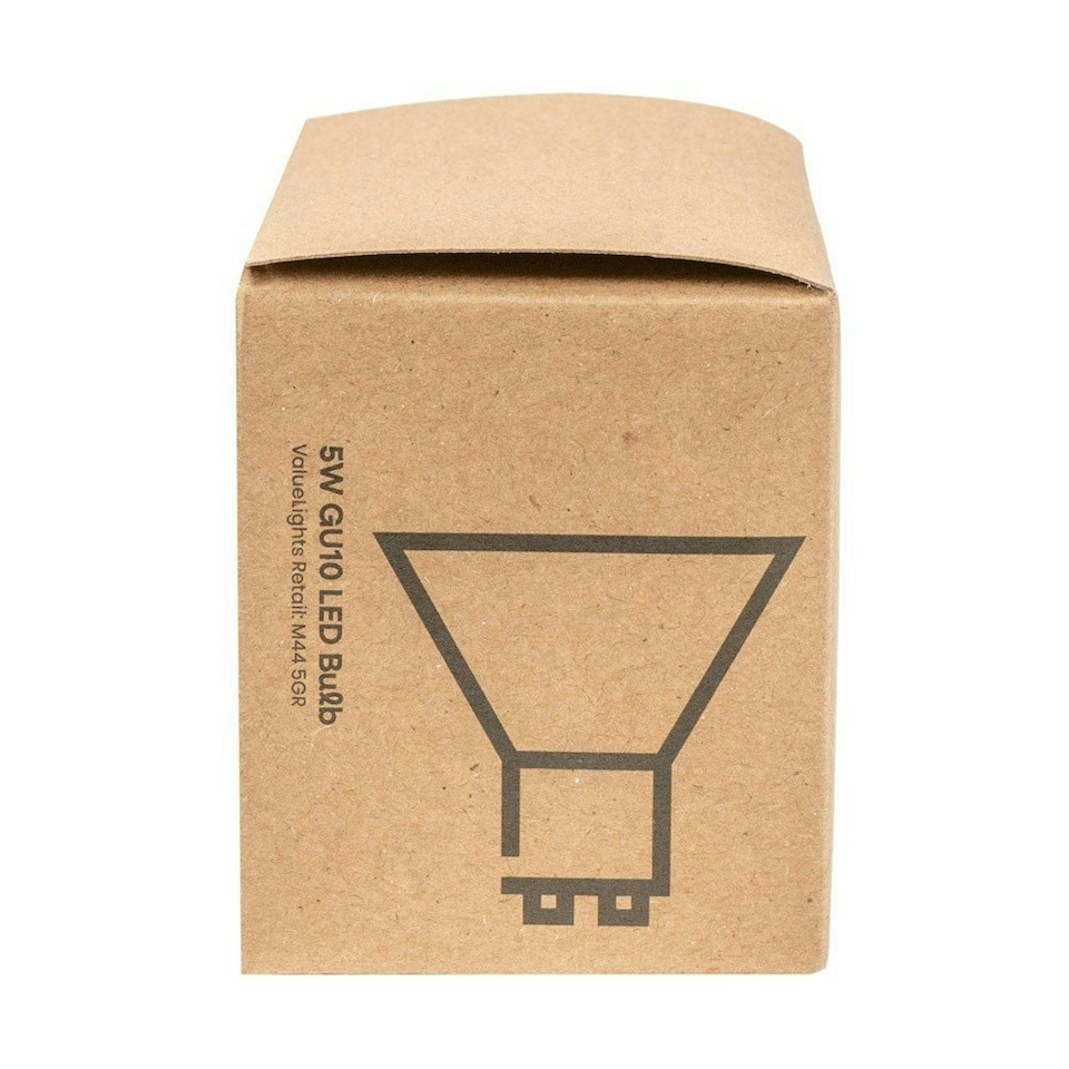 image 1 of ValueLights 12 Pack GU10 White Plastic Spotlight LED 5W Cool White 4500K 450lm Light Bulb