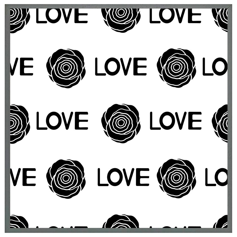 image 1 of Rose & love print (Picutre Frame) Black | XL