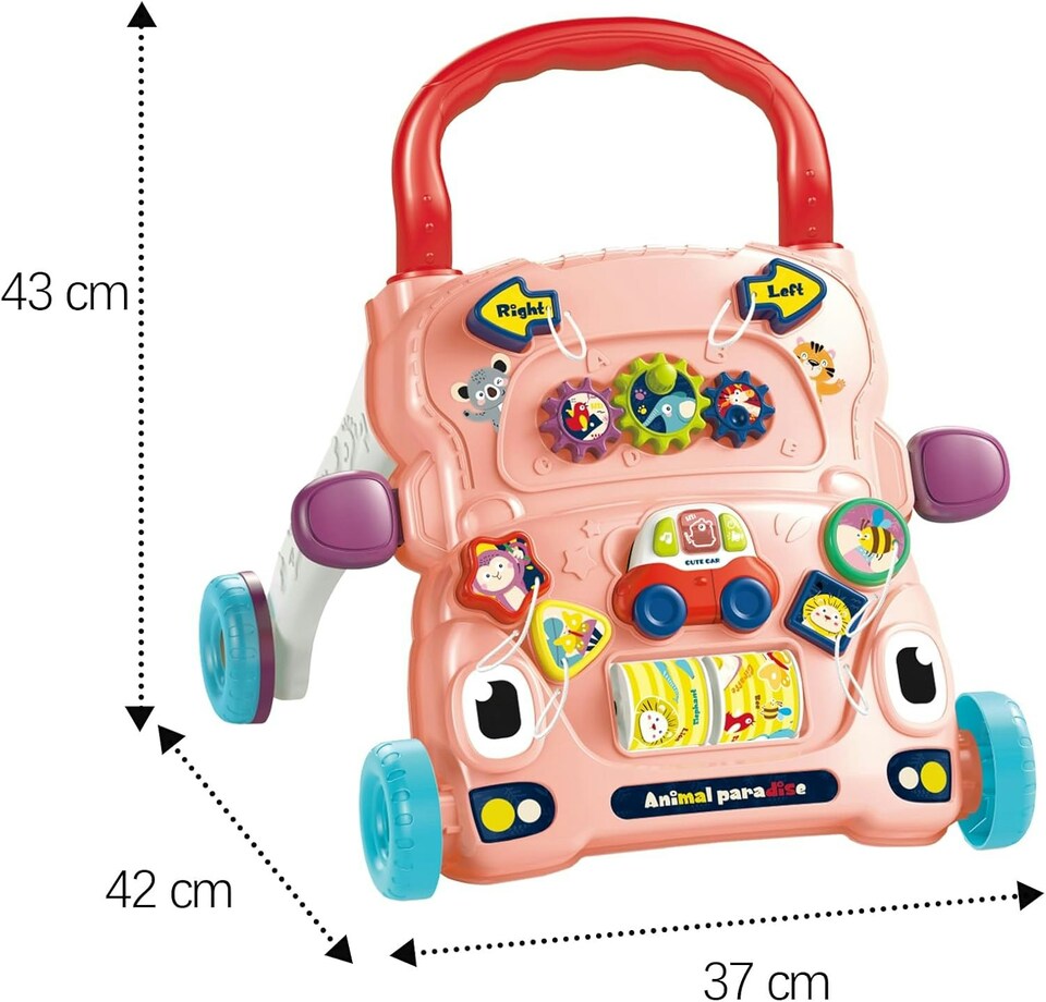 image 1 of Alivio Magical Activity Walker, Baby Walker with Shapes, Sounds, Music, Educational Push Toy for for Babies (Pink)