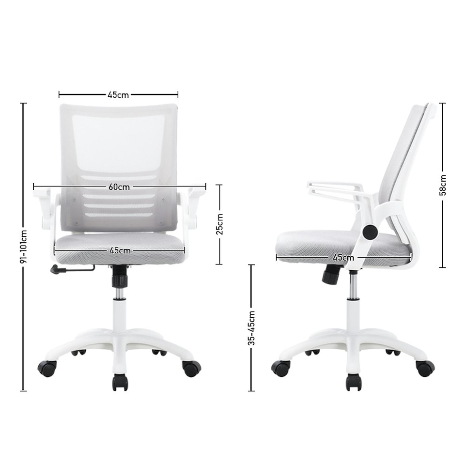 image 1 of Living and Home Mesh Swivel Ergonomic Office Chair - Grey