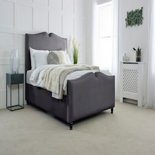 Harling Plush Double Bed Frame - Steel