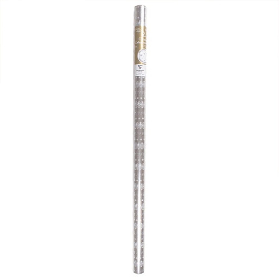image 1 of Snowflake Print Christmas Clear Cellophane Gift Wrapping Roll 2m