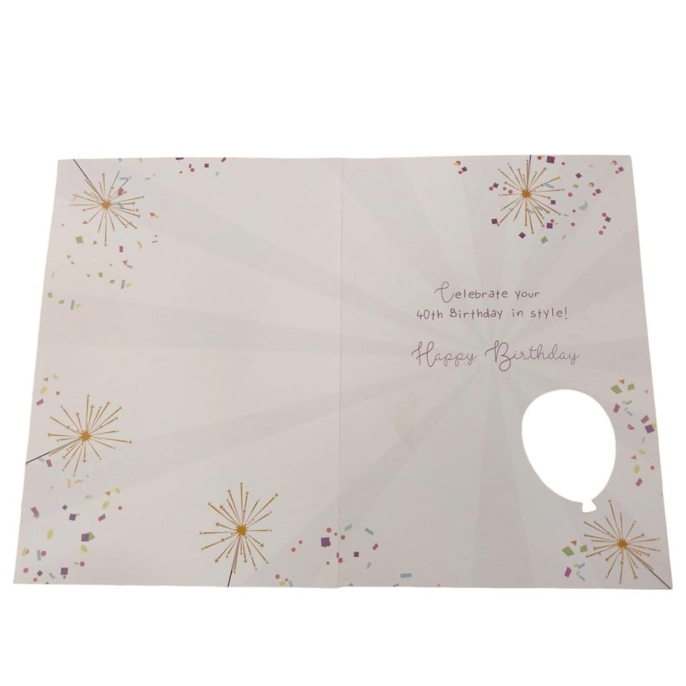 image 1 of You are 40 Let's Party Balloon Boutique Greeting Card