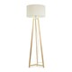 image 3 of ValueLights Lottie Natural Wood Tripod Floor Lamp with Cream Boucle Drum Shade
