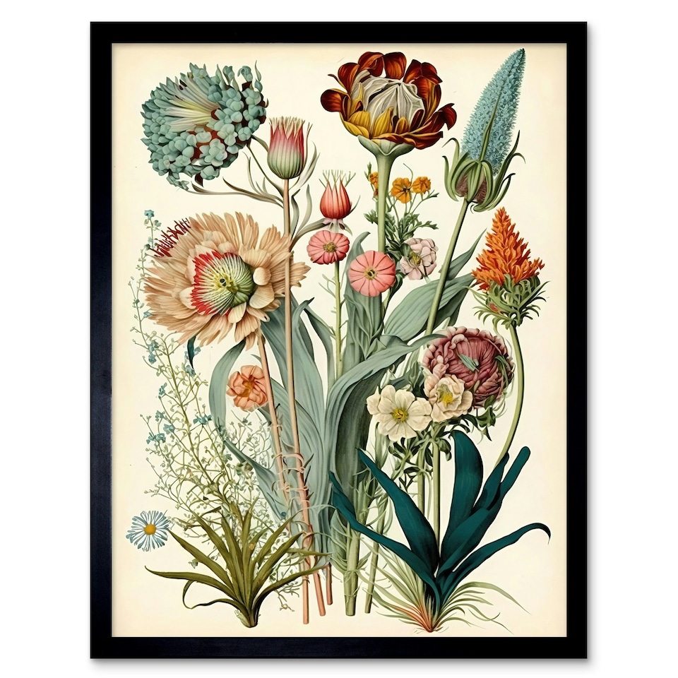image 1 of Ernst Haeckel Botanical Plant Study Modern Watercolour Framed Wall Art Print