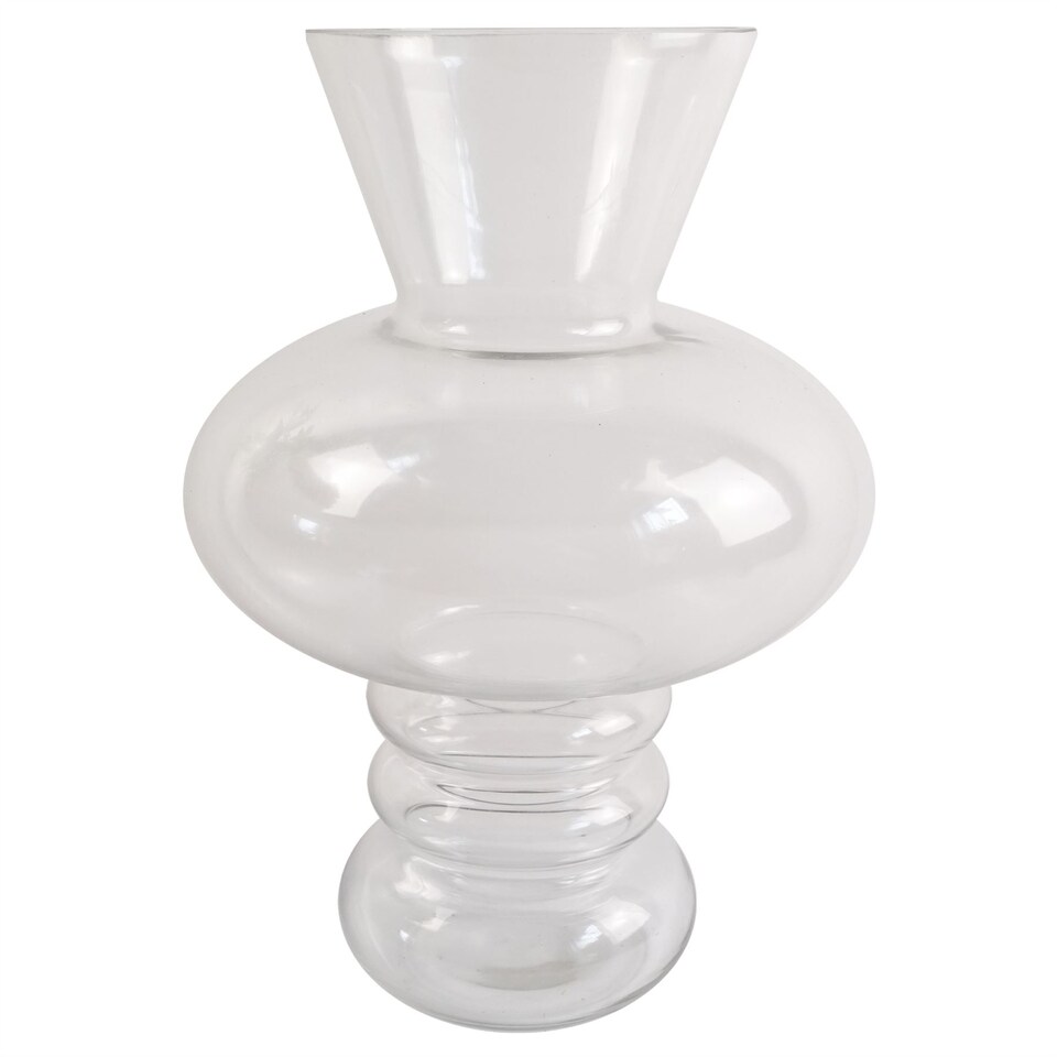 image 1 of 35cm Bubble Clear Glass Vase | White | 35
