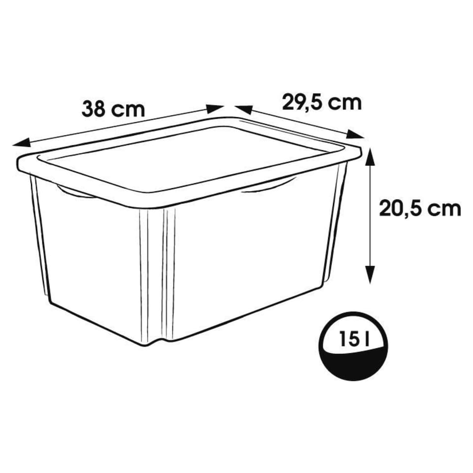 image 1 of Keeeper Bambi Turn Around Stackable Box with Lid 15 Litre Transparent