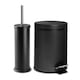 image 1 of Harbour Housewares Round Toilet Brush & Bin Set - Matt Black Black