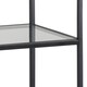 image 5 of Seaford Narrow Black Metal Bookcase with 3 Glass Shelves