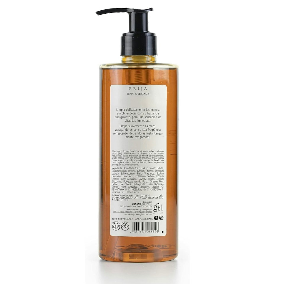 image 1 of Prija Vitalising Hand Wash with Ginseng Extract 380ml