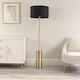 image 2 of ValueLights Lexy Antique Brass Dimmable Floor Lamp Black Shade | Black