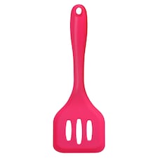 Interiors By Premier Hot Pink Silicone Slotted Turne, Kitchen Silicone Slot Spatula, Pink Cooking Paddle, Sturdy Egg Turner