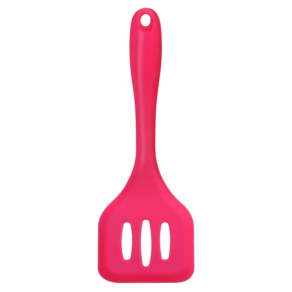 image 1 of Interiors By Premier Hot Pink Silicone Slotted Turne, Kitchen Silicone Slot Spatula, Pink Cooking Paddle, Sturdy Egg Turner