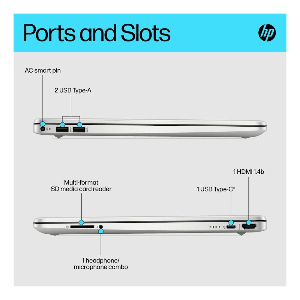 image 1 of HP 15s-fq5021na Laptop 15.6" Intel i5-1235U 8GB RAM 256GB SSD Windows 11 Home - Silver