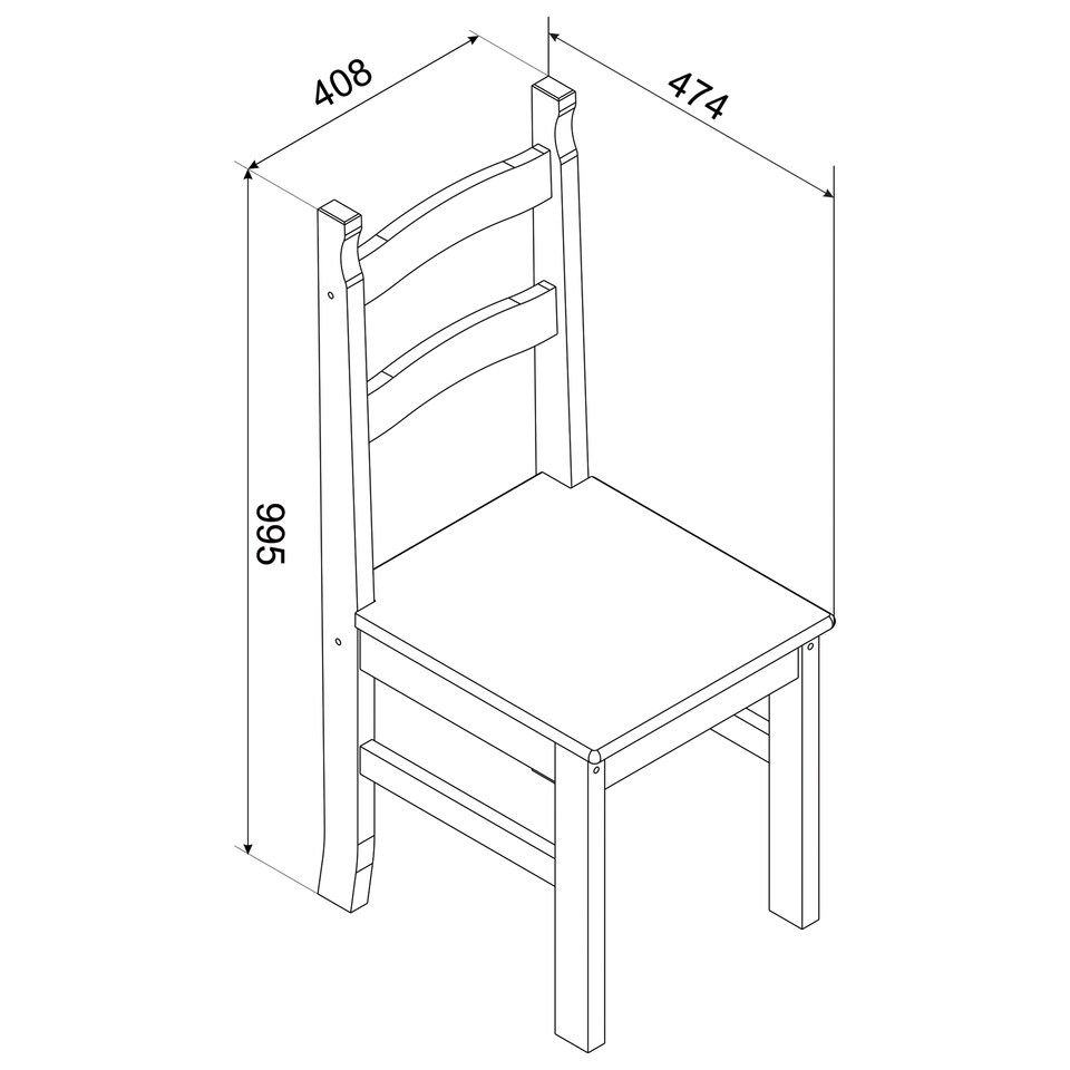 image 1 of Premium Corona Rectangular Dining Set with Table and 4 Chairs in Grey or Brown Waxed Pine - Solid Wood | Brown | Brown | 1