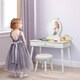 image 4 of COSTWAY Pretend Makeup Dressing Table Kids Vanity White