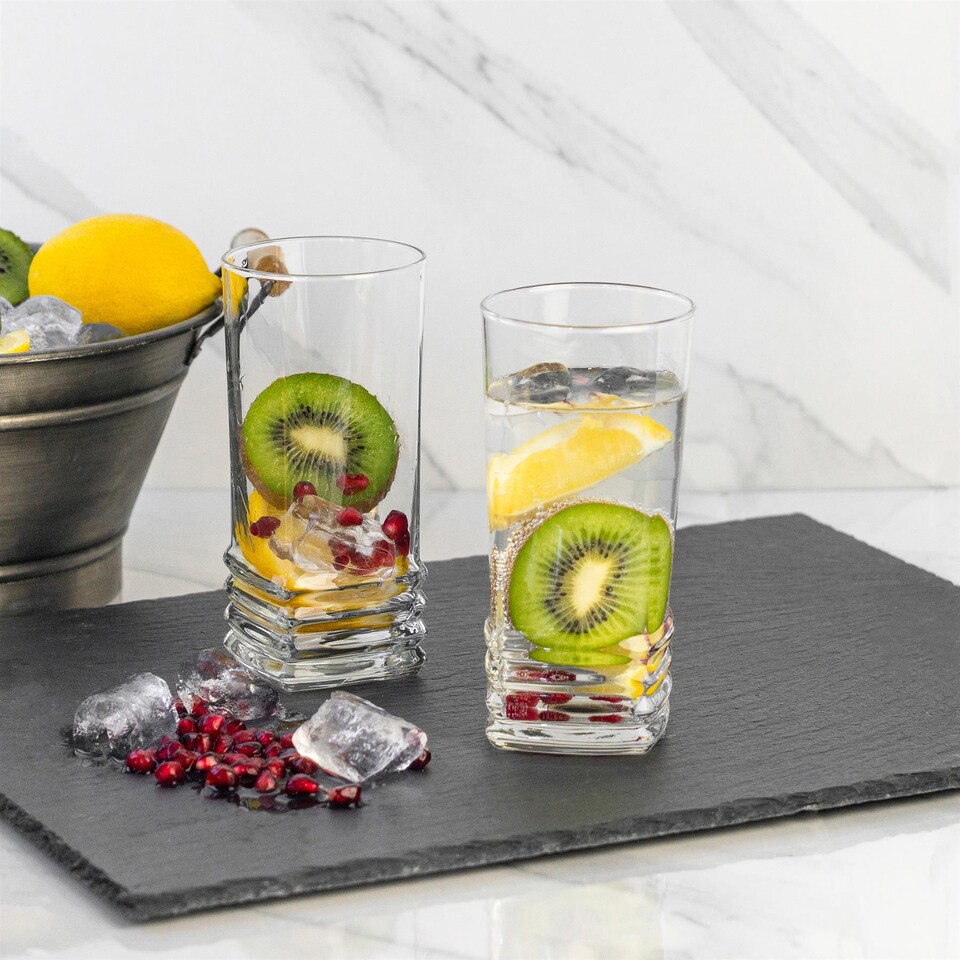image 1 of LAV Elegan Highball Glasses - 370ml - Clear - Pack of 6 | Clear | Clear