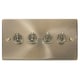 image 2 of SE HOME Antique Brass 4 Gang 2 Way 10AX Toggle Light Switch Brown | Antique Brass