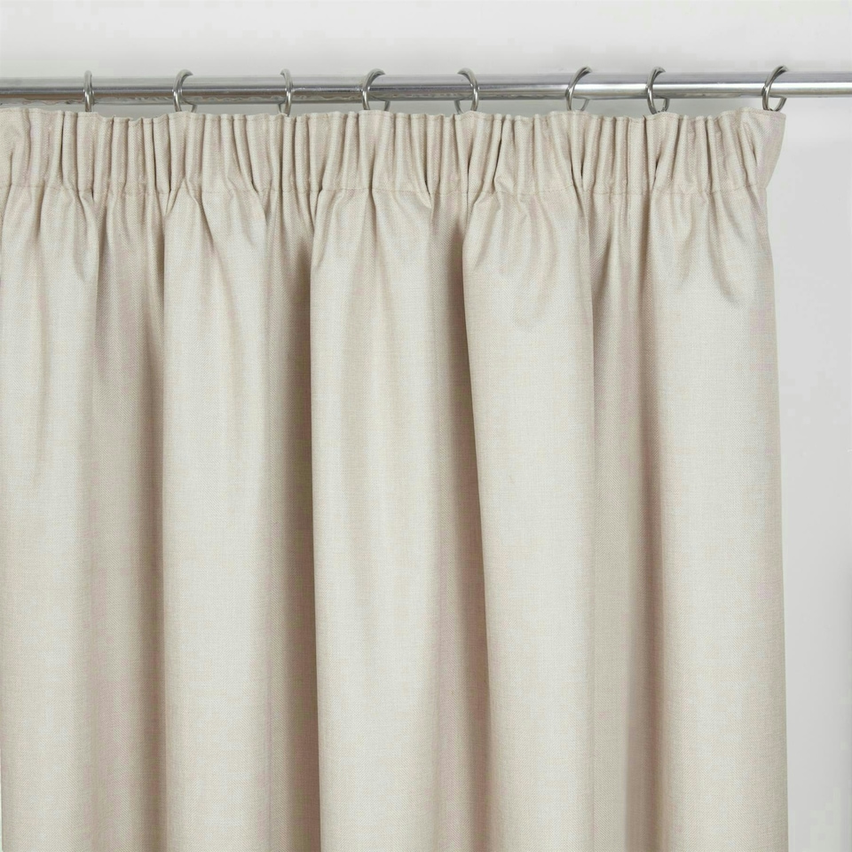 image 1 of Eclipse Pencil Pleat Blackout Curtains - Beige - 229cm x 137cm
