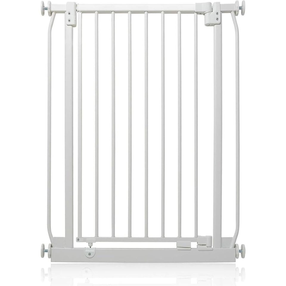 image 1 of Safetots Extra Tall Elite Safety Gate, 65.5cm - 74.5cm, Matt White, Extra Tall 96.8cm in Height, Pressure Fit Stair Gate