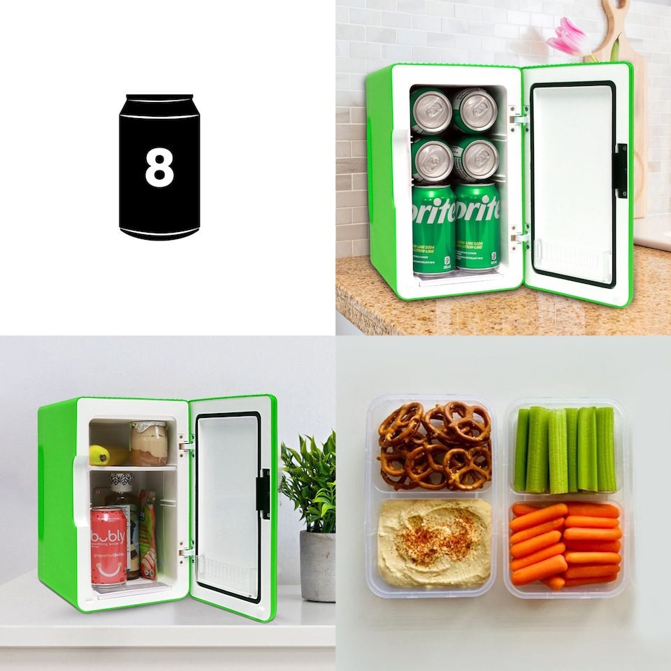 image 1 of Koolatron 6L/8 Can Portable Mini Fridge | AC/DC Cooler & Warmer | Green